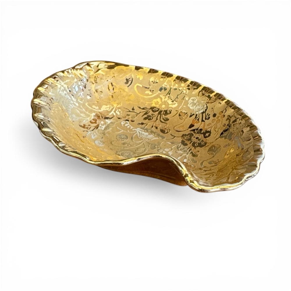 “Osborne China” Marked Hand Painted 22KT Gold. Trinket / Candy Dish. Vintage. - Picture 10 of 11